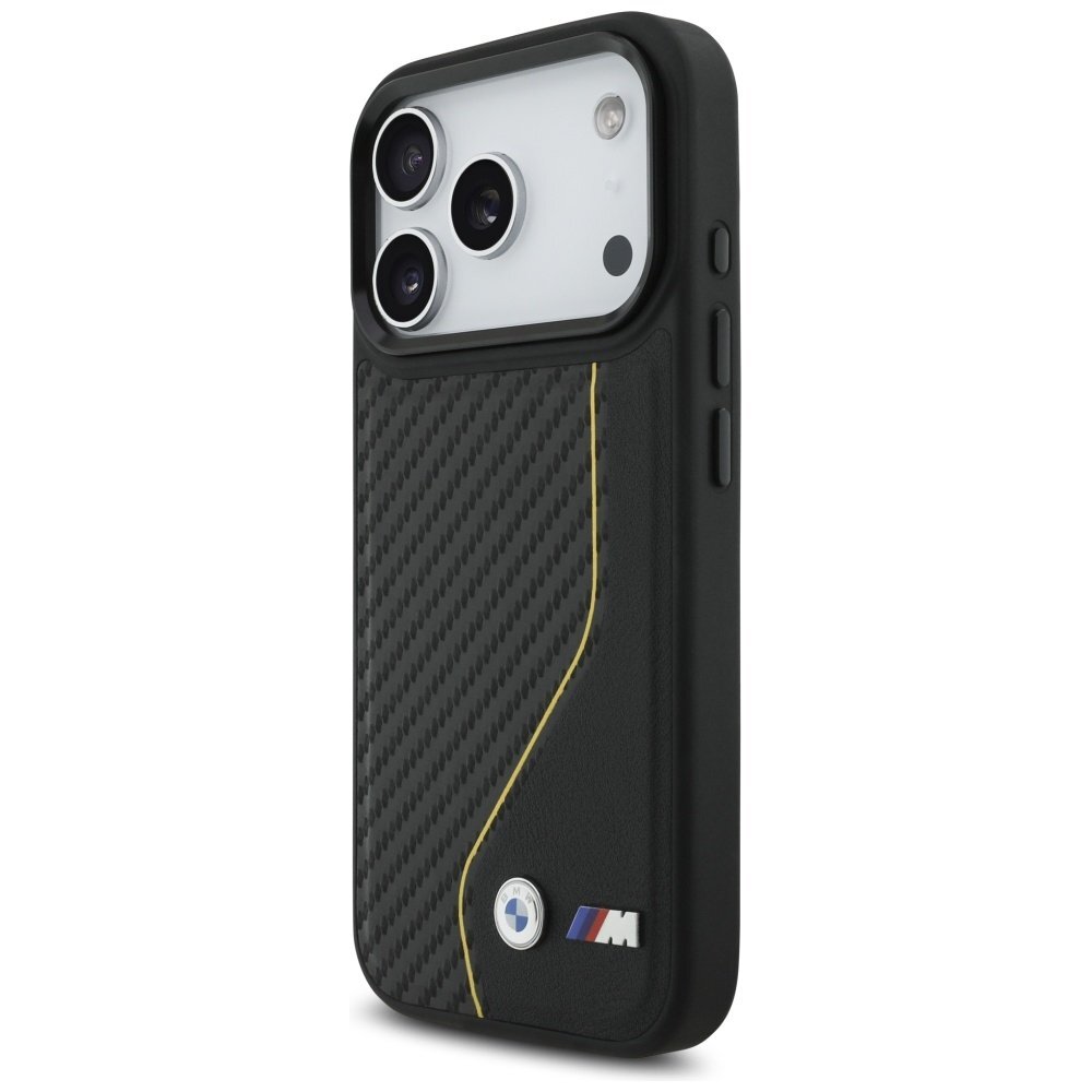 iPhone 17 Pro dėklas BMW M Carbon Line & Logo MagSafe – geltonas 1 iPhone 17 Pro dėklas BMW M Carbon Line & Logo MagSafe – geltonas 1