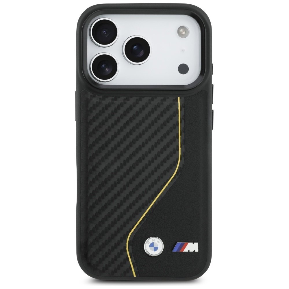 iPhone 17 Pro dėklas BMW M Carbon Line & Logo MagSafe – geltonas 2 iPhone 17 Pro dėklas BMW M Carbon Line & Logo MagSafe – geltonas 2