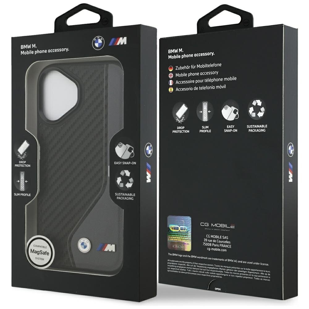 iPhone 17 BMW M Carbon Logo MagSafe dėklas – juodai pilkas 7