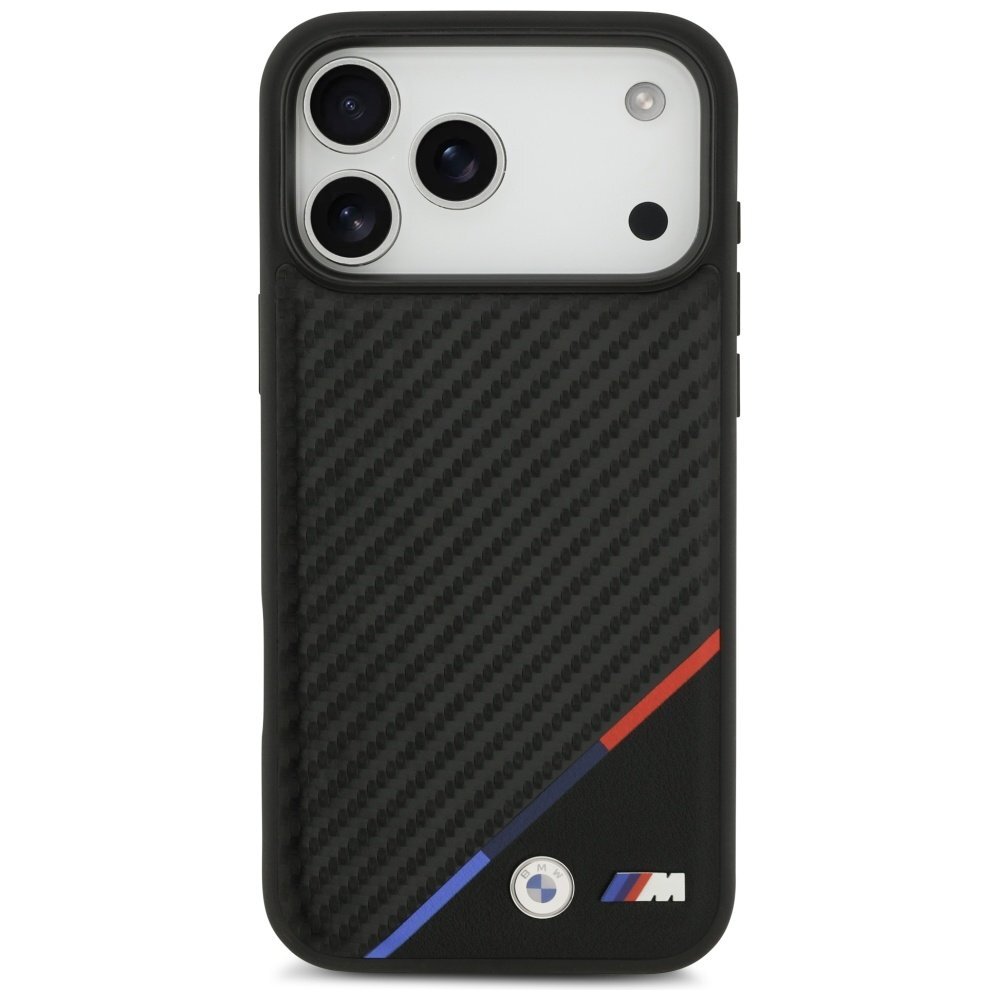 iPhone 17 Pro Max BMW M Carbon Tricolor Line MagSafe dėklas – juodas 2 iPhone 17 Pro Max BMW M Carbon Tricolor Line MagSafe dėklas – juodas 2