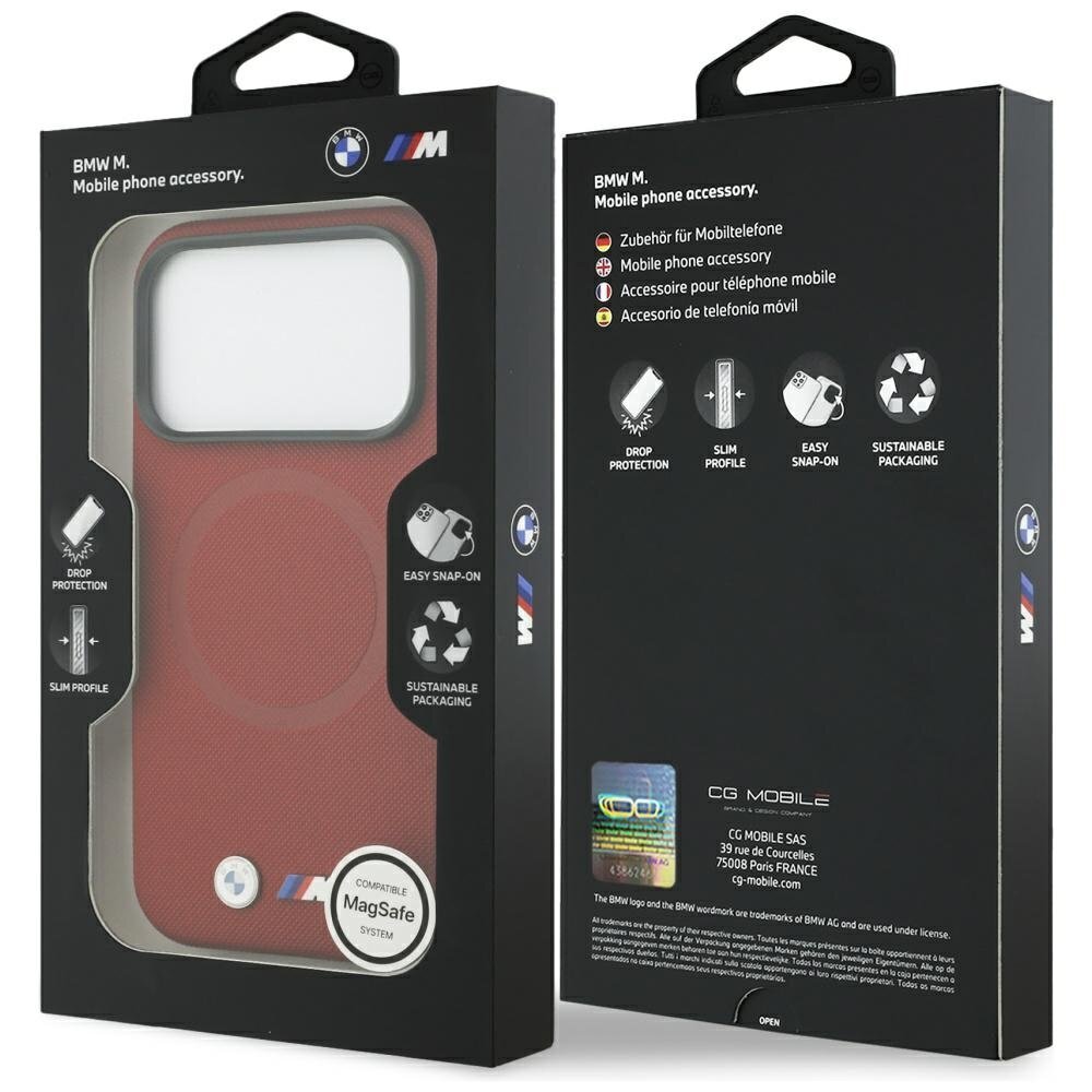 iPhone 17 Pro BMW M FW Metal Logo MagSafe dėklas – raudonas 7