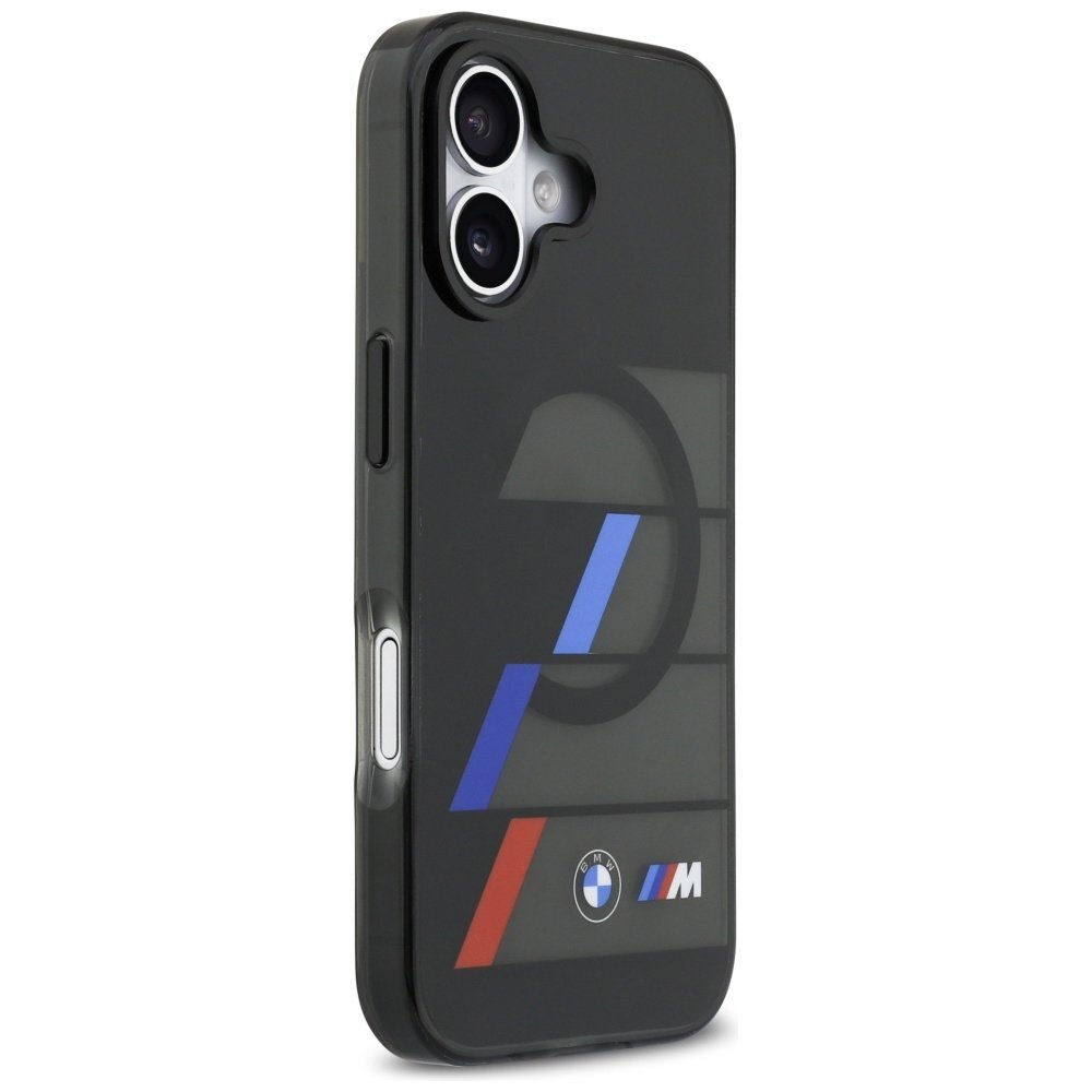 iPhone 17 BMW M IML Metal Buttons Tricolor Lines MagSafe dėklas – juodas 3 iPhone 17 BMW M IML Metal Buttons Tricolor Lines MagSafe dėklas – juodas 3