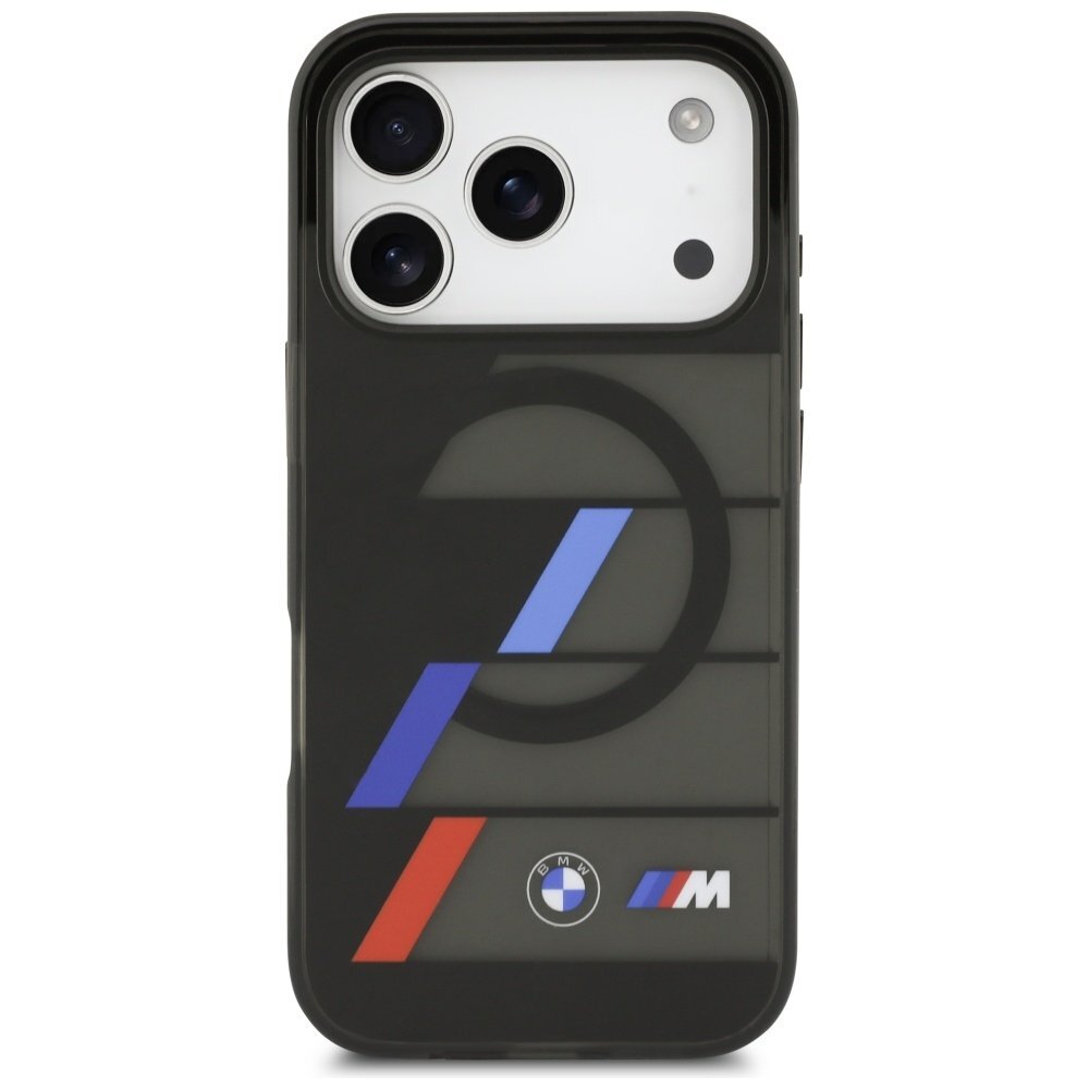 iPhone 17 Pro BMW M IML Metal Buttons Tricolor Lines MagSafe dėklas – juodas 2 iPhone 17 Pro BMW M IML Metal Buttons Tricolor Lines MagSafe dėklas – juodas 2