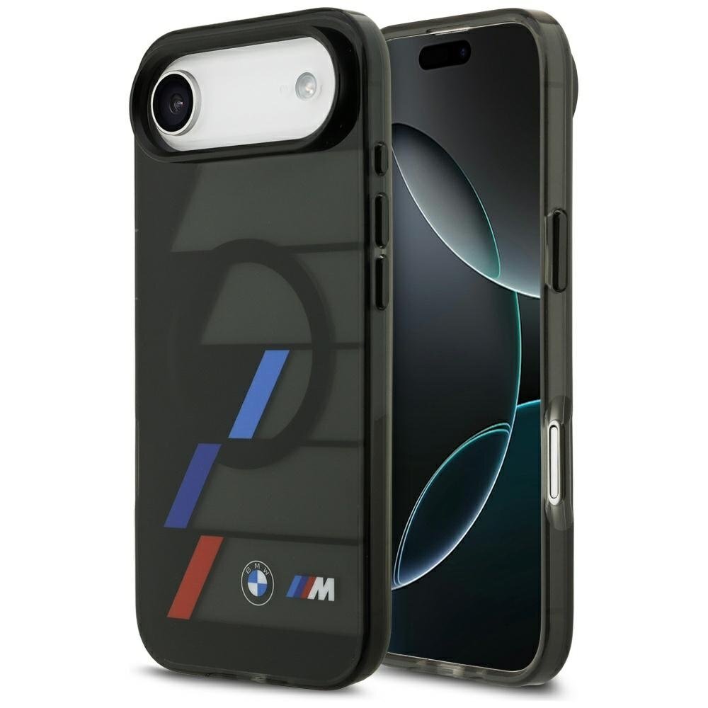 iPhone Air BMW M IML Metal Buttons Tricolor Lines MagSafe dėklas – juodas