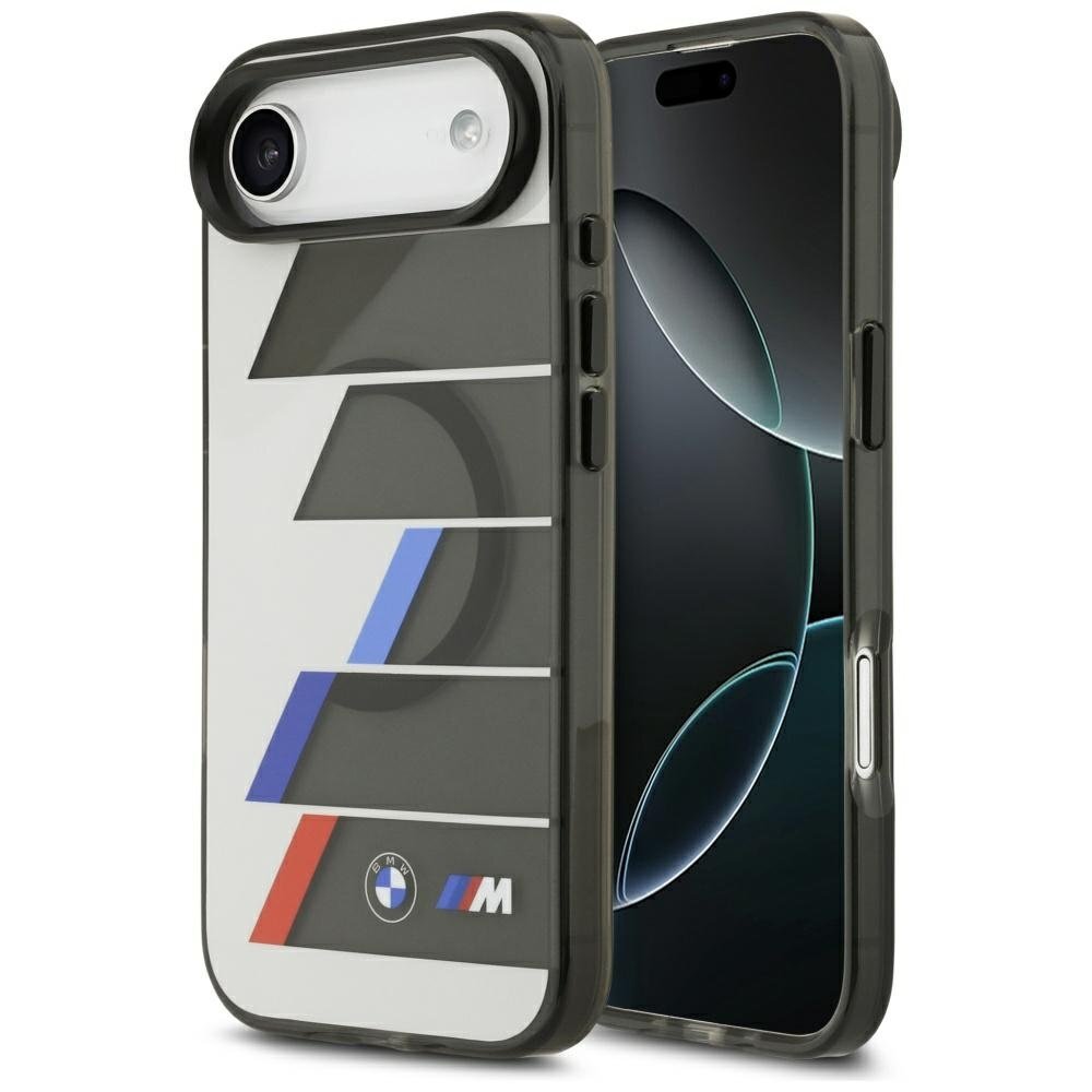 iPhone Air BMW M IML Metal Buttons Tricolor Lines MagSafe dėklas – pilkas iPhone Air BMW M IML Metal Buttons Tricolor Lines MagSafe dėklas – pilkas