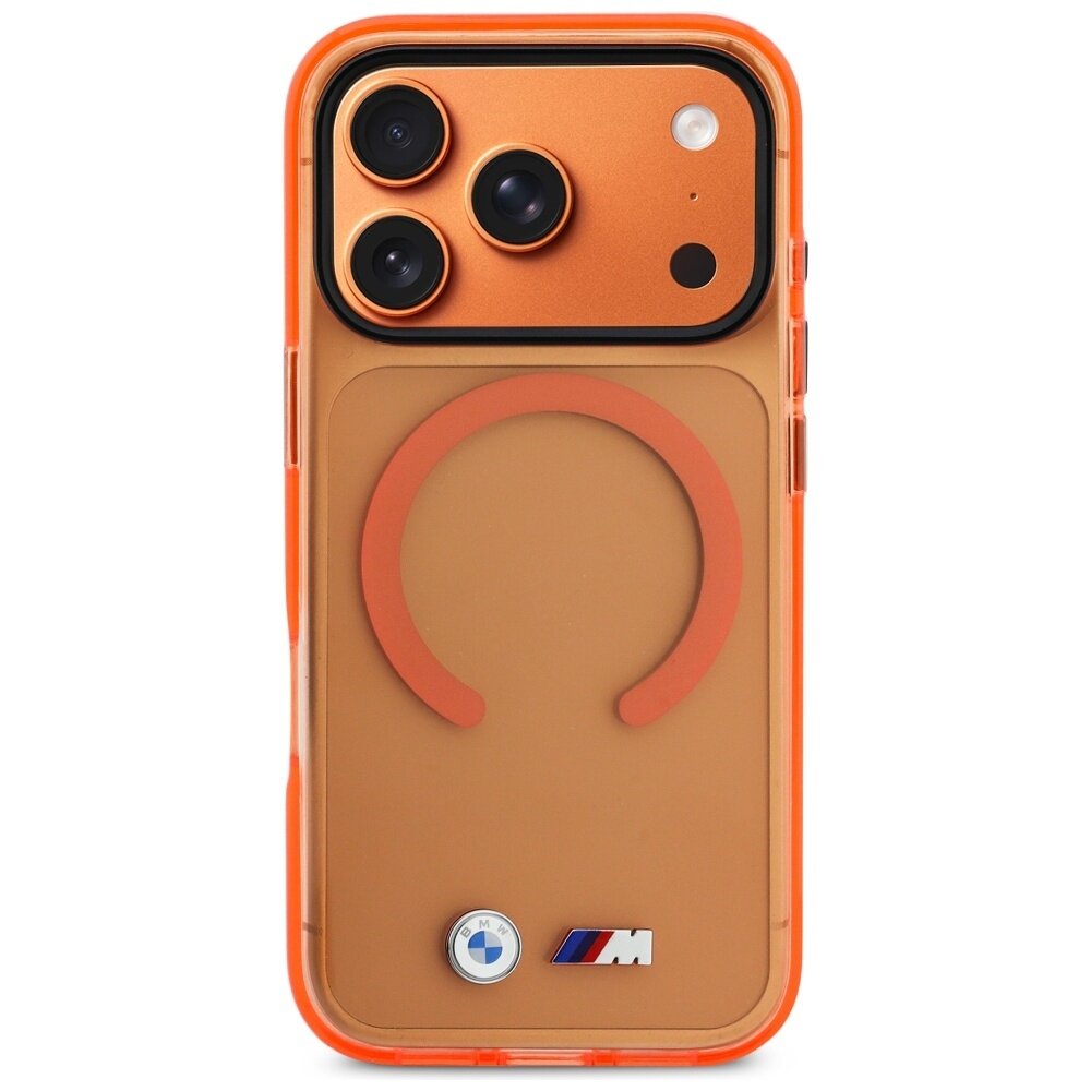 iPhone 17 Pro Max BMW M IML Metal Logos MagSafe dėklas – Pro oranžinis 2 iPhone 17 Pro Max BMW M IML Metal Logos MagSafe dėklas – Pro oranžinis 2