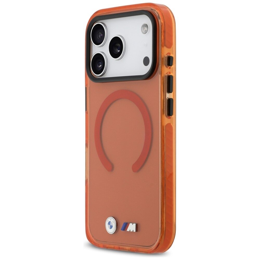 iPhone 17 Pro Max BMW M IML Shockproof Metal Logos MagSafe dėklas – Pro oranžinis 1