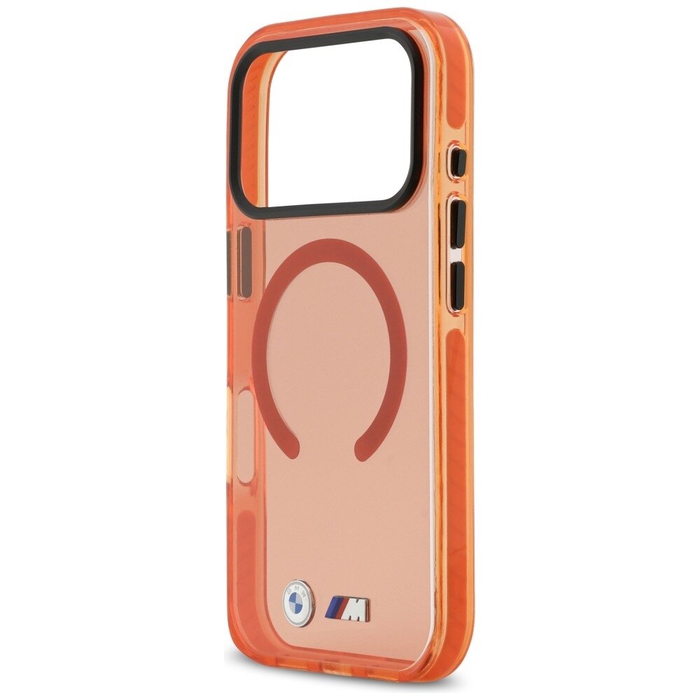 iPhone 17 Pro Max BMW M IML Shockproof Metal Logos MagSafe dėklas – Pro oranžinis 5
