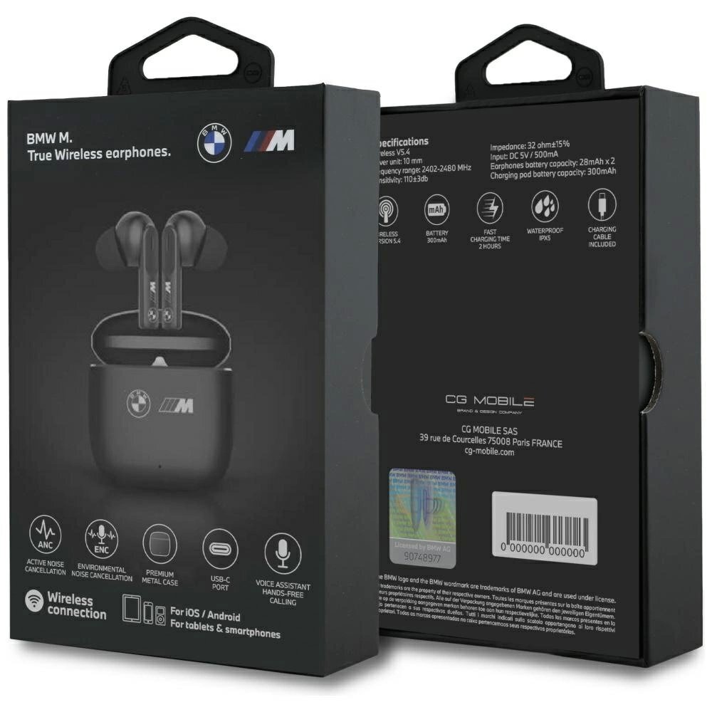 Belaidės ausinės BMW M Metal M Logo Print ANC-ENC TWS – juodos 4