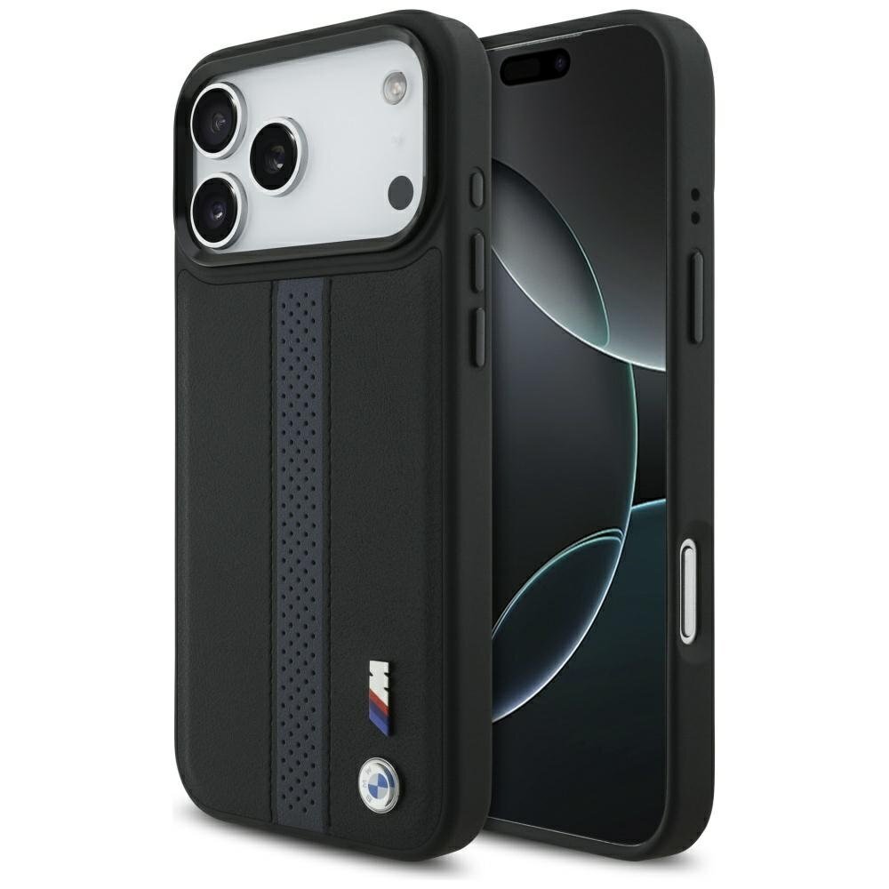 iPhone 17 Pro Max BMW M perforuoto dizaino dėklas su logotipu ir MagSafe - mėlynas