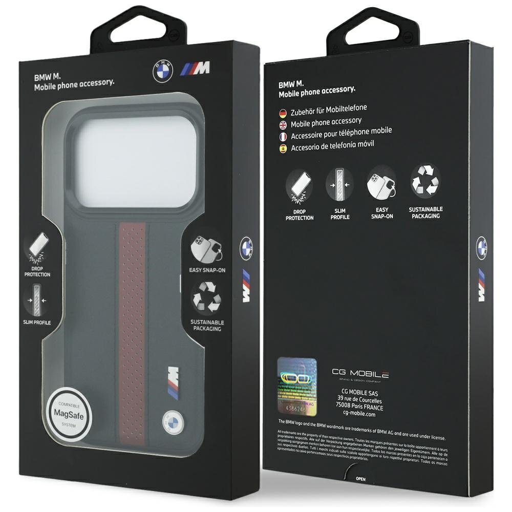 iPhone 17 Pro BMW M Perforated Stripe Logo MagSafe dėklas – raudonas 7