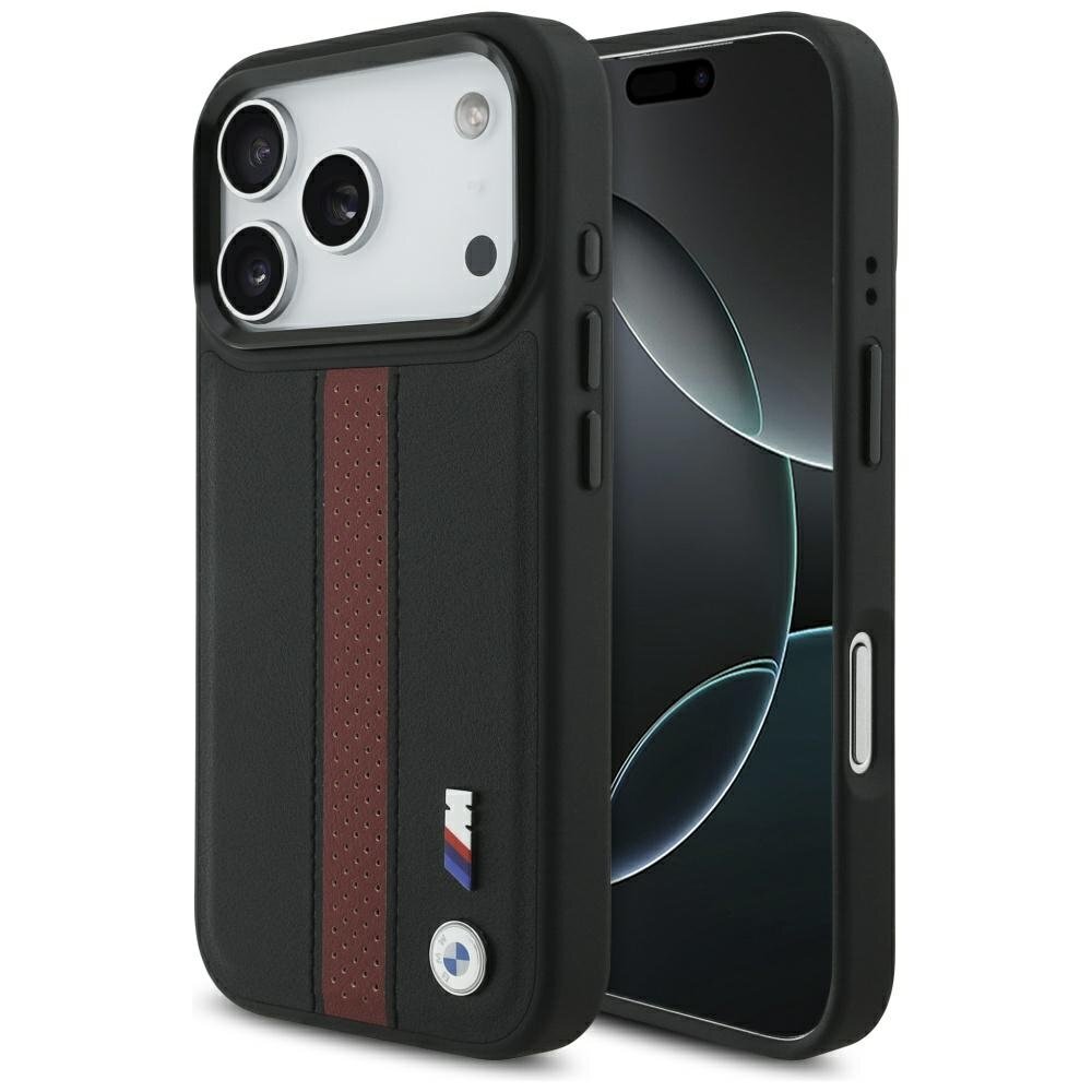 iPhone 17 Pro BMW M Perforated Stripe Logo MagSafe dėklas – raudonas iPhone 17 Pro BMW M Perforated Stripe Logo MagSafe dėklas – raudonas