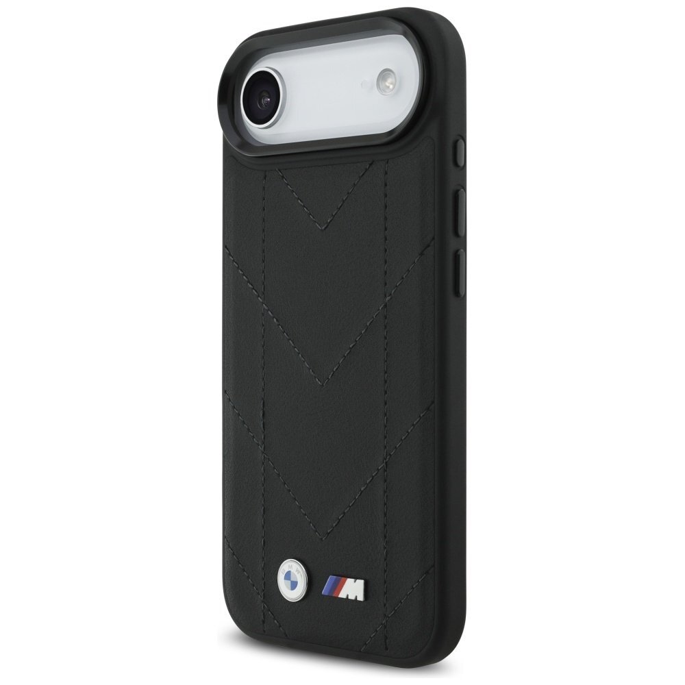 iPhone 17 Air dėklas BMW M Quilted Logo, MagSafe – juodas 1