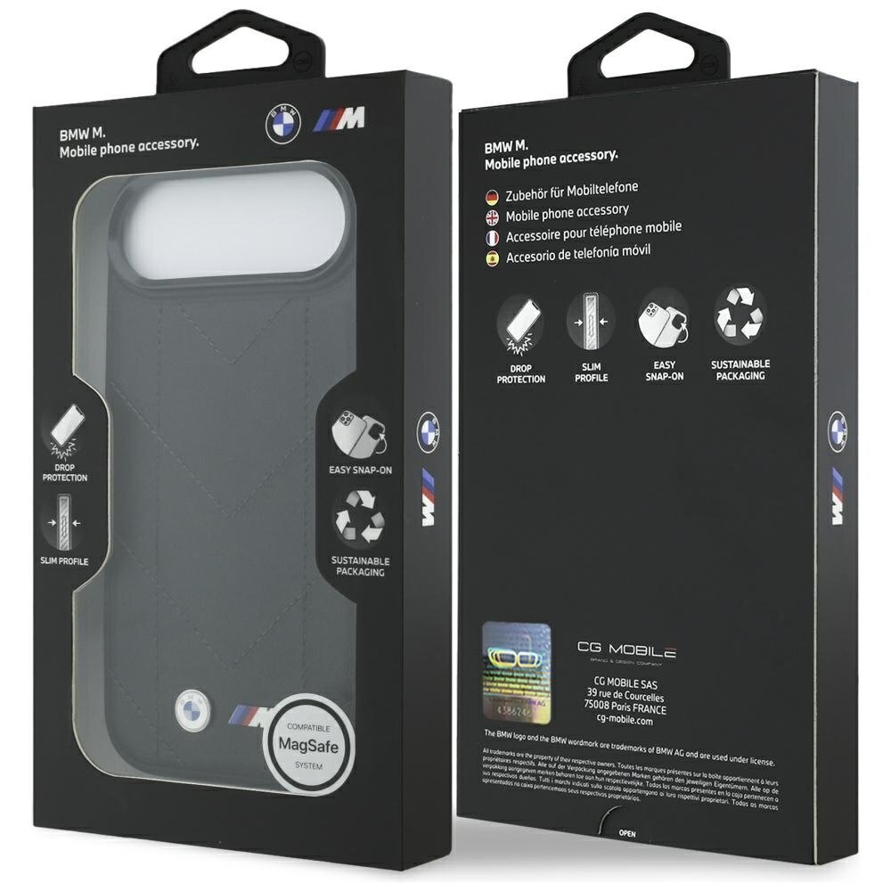 iPhone 17 Air dėklas BMW M Quilted Logo, MagSafe – juodas 7 iPhone 17 Air dėklas BMW M Quilted Logo, MagSafe – juodas 7