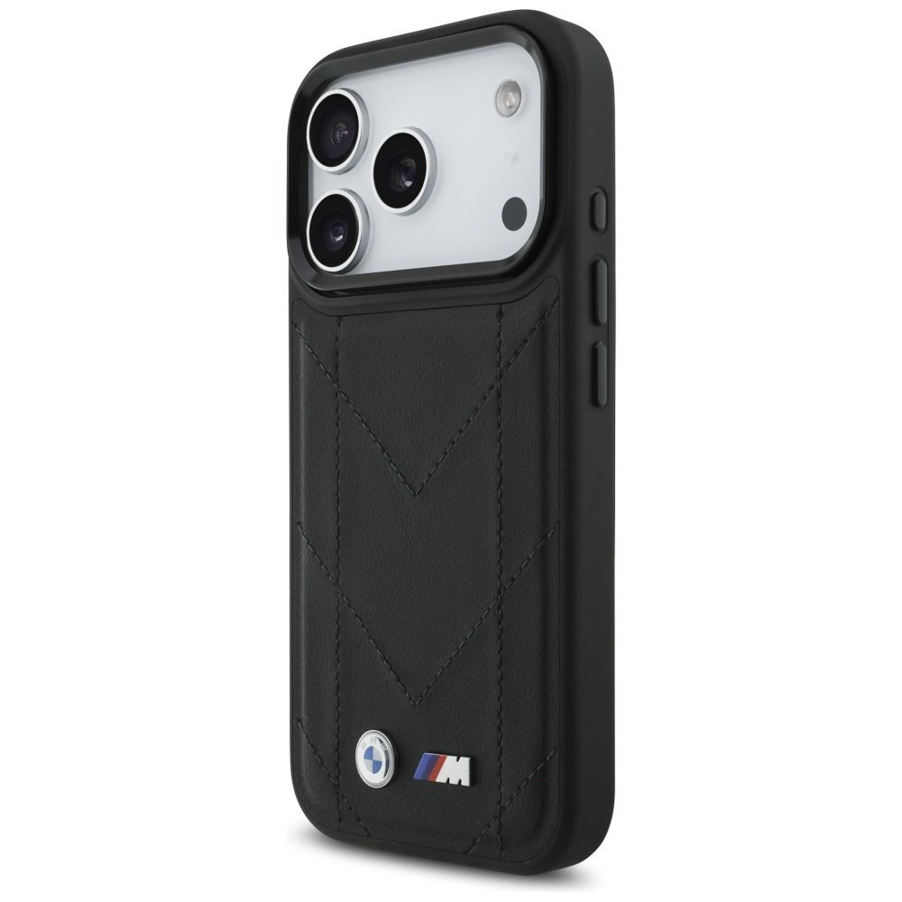 iPhone 17 Pro dėklas BMW M Quilted Logo su MagSafe – juodas 1 iPhone 17 Pro dėklas BMW M Quilted Logo su MagSafe – juodas 1