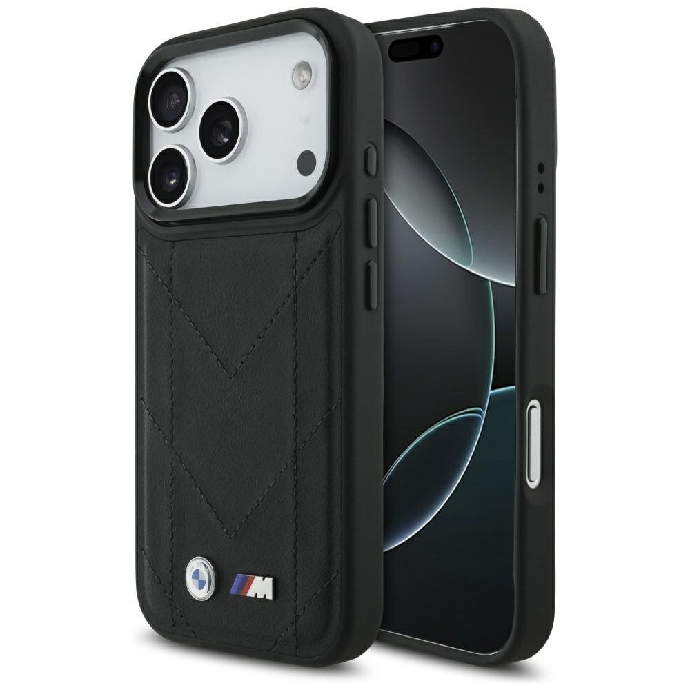 iPhone 17 Pro dėklas BMW M Quilted Logo su MagSafe – juodas