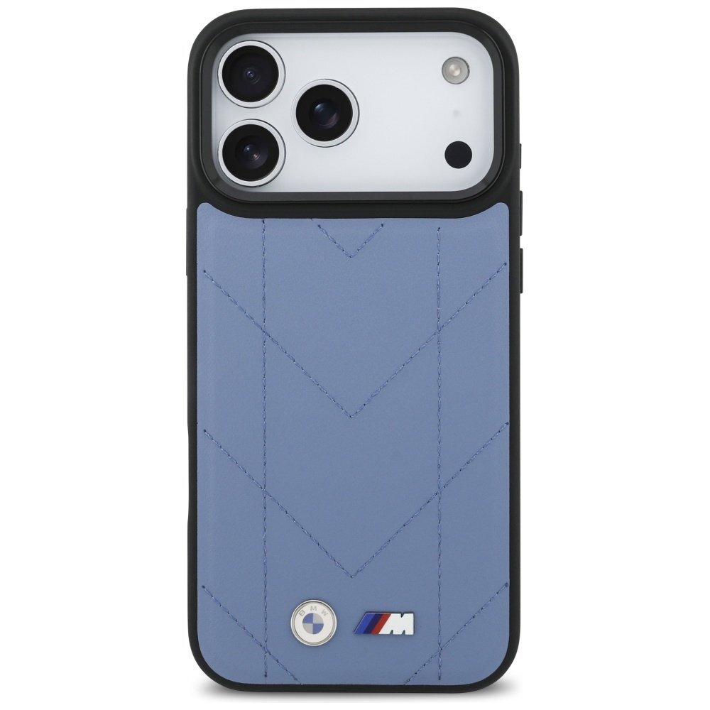 iPhone 17 Pro Max dėklas BMW M Quilted Logo, MagSafe – mėlynas 2