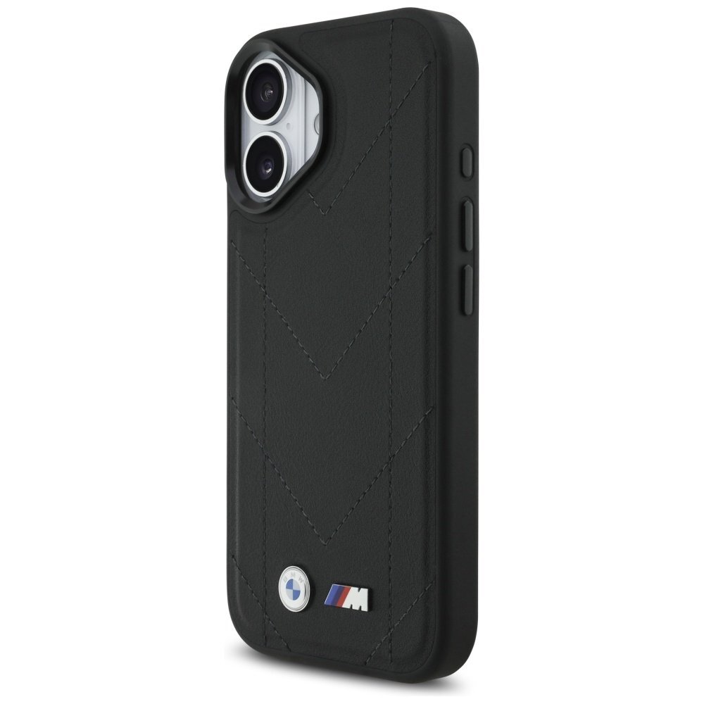 iPhone 17 dėklas BMW M Quilted Logo, MagSafe – juodas 1
