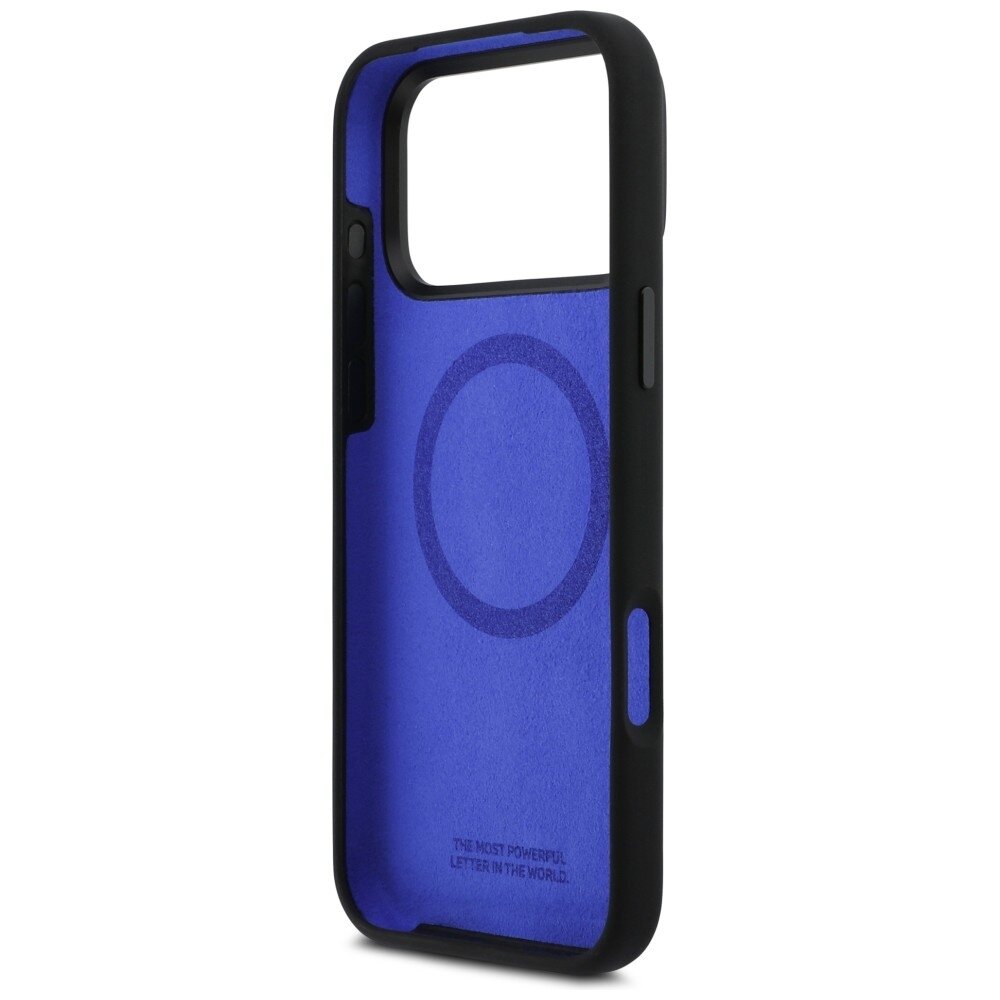 iPhone 17 Pro Max BMW M silikoninis MagSafe dėklas su logotipu – juodas 6