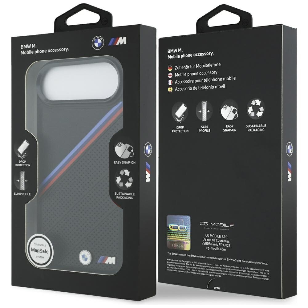 iPhone 17 Air dėklas BMW M Tricolor Metal Logo, MagSafe – juodas 7 iPhone 17 Air dėklas BMW M Tricolor Metal Logo, MagSafe – juodas 7