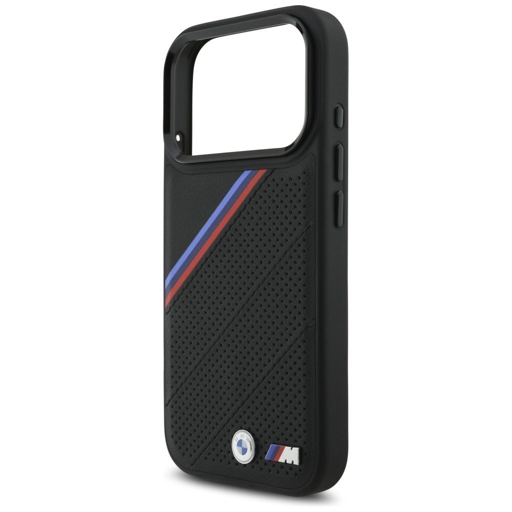 iPhone 17 Pro dėklas BMW M Tricolor Metal Logo, MagSafe – juodas 5