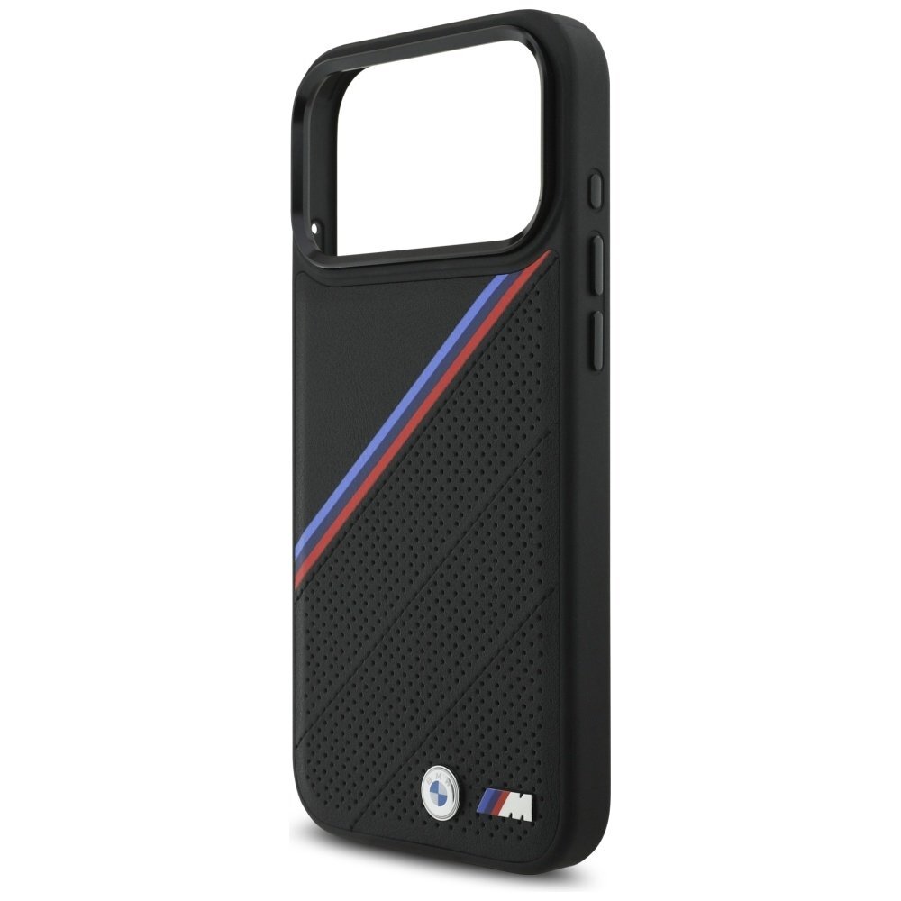 iPhone 17 Pro Max dėklas BMW M Tricolor Metal Logo MagSafe – juodas 5