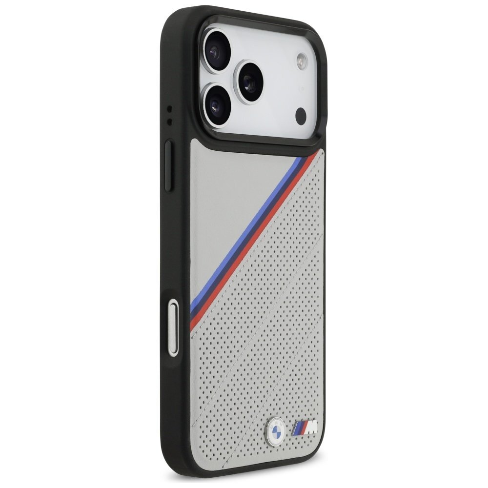iPhone 17 Pro Max dėklas BMW M Tricolor Metal Logo su MagSafe – pilkas 3 iPhone 17 Pro Max dėklas BMW M Tricolor Metal Logo su MagSafe – pilkas 3