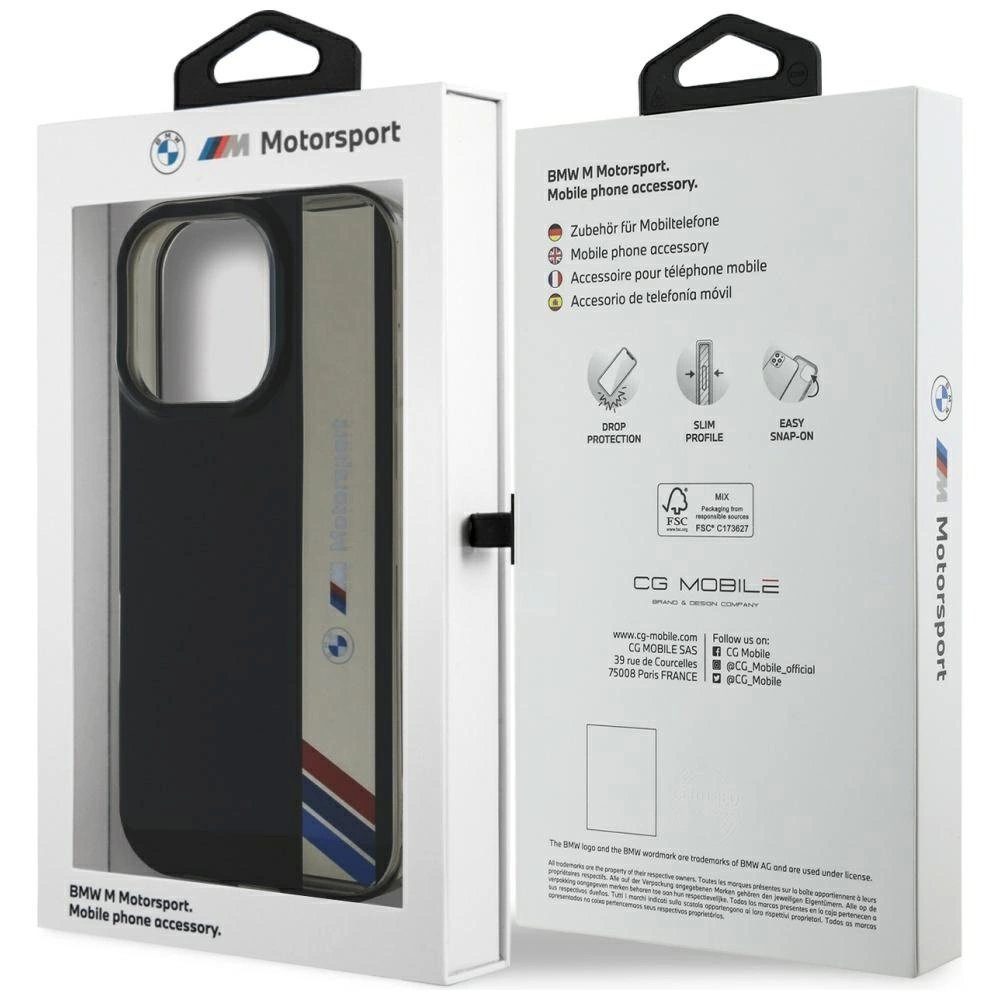 BMW Motorsport IML Vertical Stripe iPhone 16 Pro Max Dėklas - Juodas 7