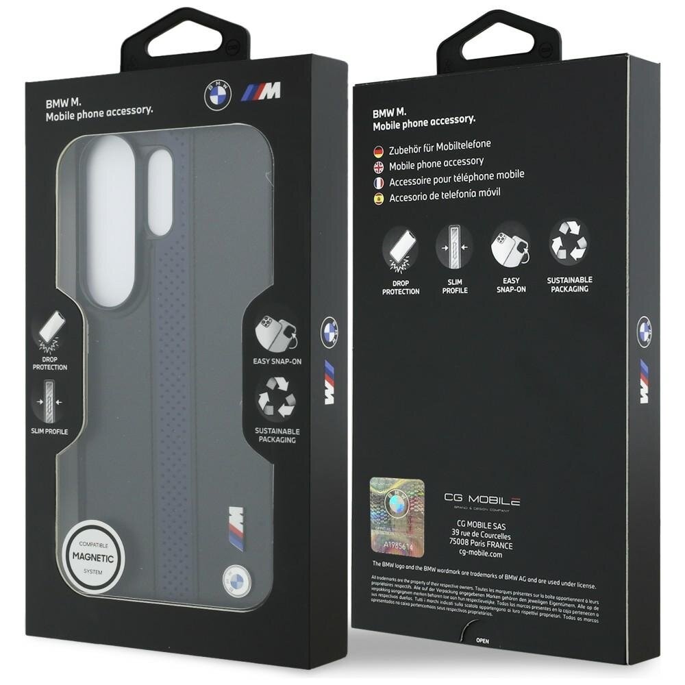 Samsung Galaxy S26 Ultra BMW Perforated Stripe Logo MagSafe dėklas – mėlynas 7