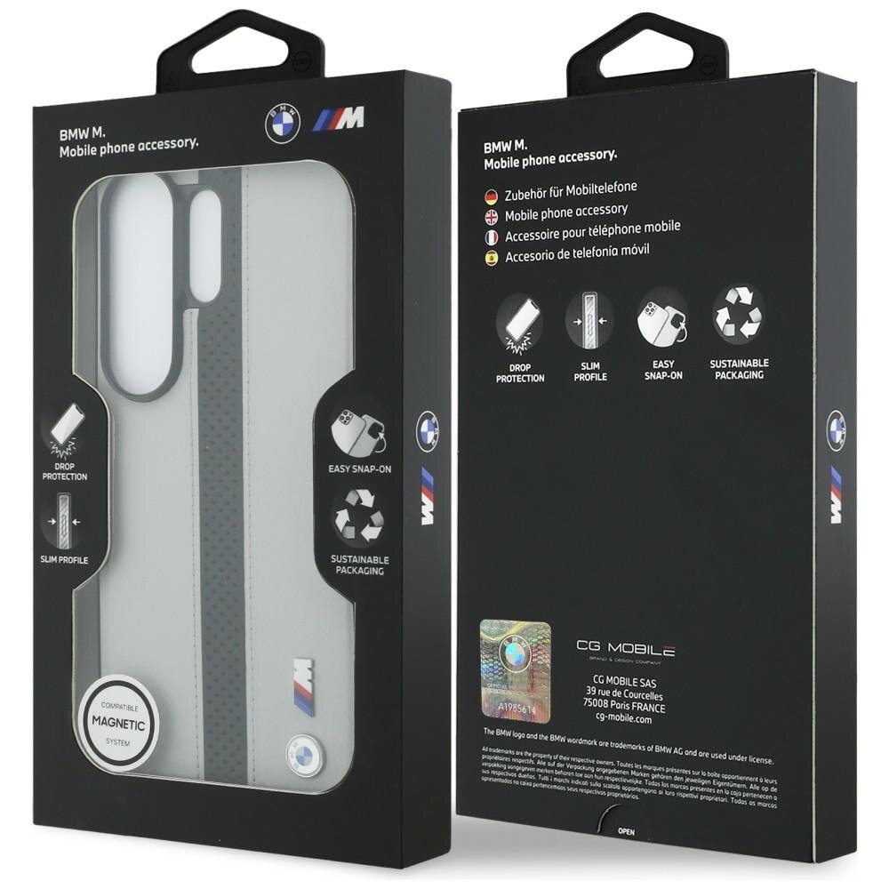 Samsung Galaxy S26 Ultra BMW Perforated Stripe Logo MagSafe dėklas – pilkas 7