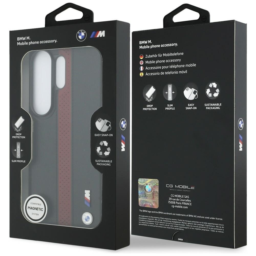 Samsung Galaxy S26 Ultra BMW Perforated Stripe Logo MagSafe dėklas – raudonas 7