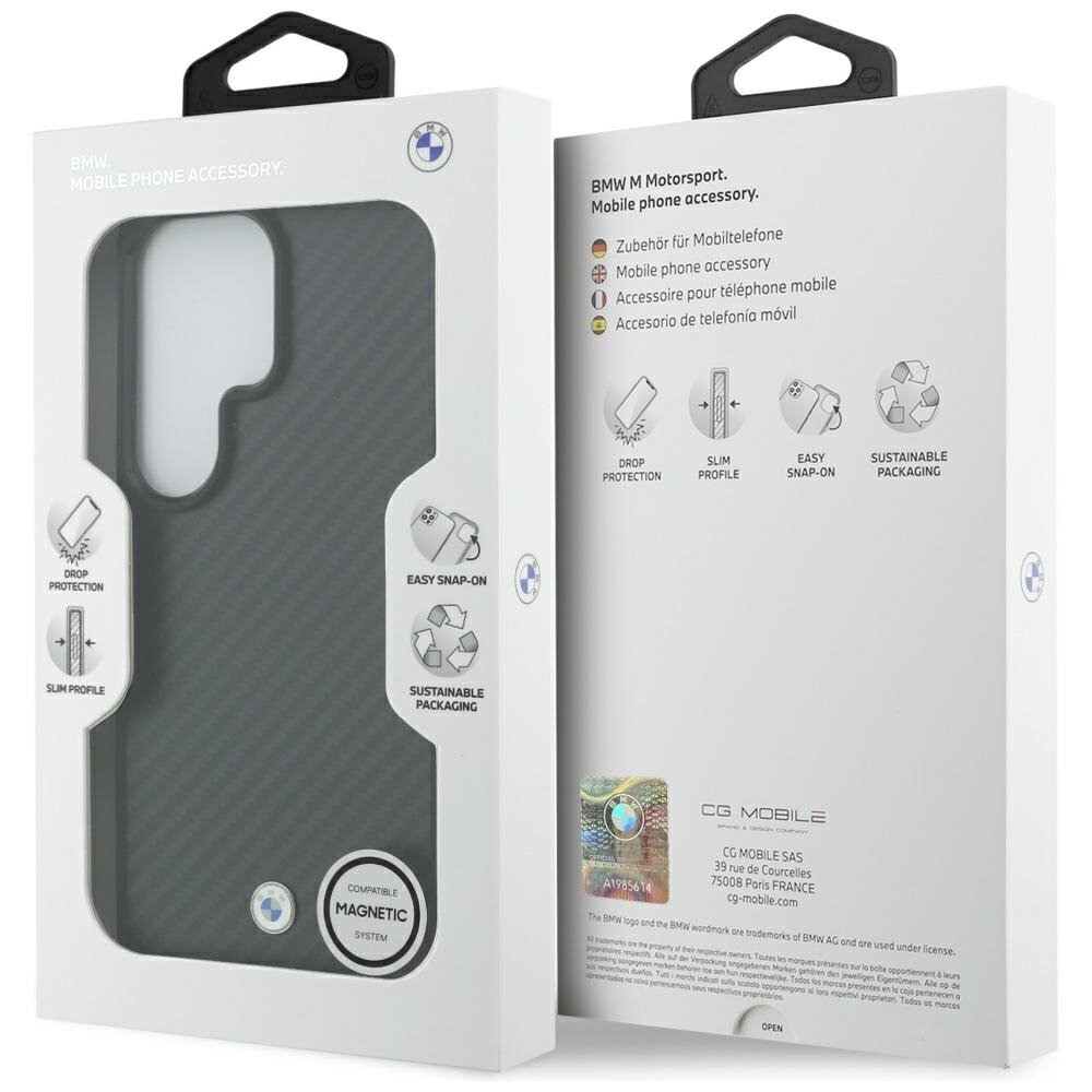 Samsung Galaxy S26 Ultra BMW Sign Magnetic Carbon Fiber MagSafe dėklas – juodas 7