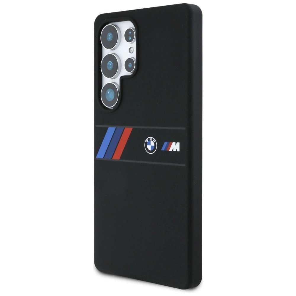 BMW Silikoninis Middle Tricolor Stripes MagSafe Dėklas skirtas Samsung Galaxy S25 Ultra - Juodas 1 BMW Silikoninis Middle Tricolor Stripes MagSafe Dėklas skirtas Samsung Galaxy S25 Ultra - Juodas 1