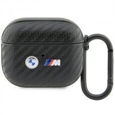 Dėklas ausinėms BMW Double Metal Logo BMA3WMPUCA2 AirPods 3 gen Juodas