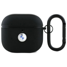 BMW BMA4SSLBK AirPods 4 cover Juodas/Juodas Geniune Odinis Sidabrinis Logo