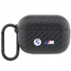 Dėklas ausinėms BMW Double Metal Logo BMAP2WMPUCA2 AirPods Pro 2 gen Juodas