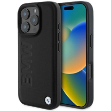 iPhone 16 Pro BMW odinis MagSafe dėklas su įspaustu logotipu – juodas