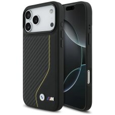 iPhone 17 Pro Max dėklas BMW M Carbon Line & Logo MagSafe – geltonas