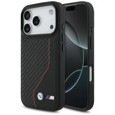 iPhone 17 Pro dėklas BMW M Carbon Line & Logo, MagSafe – raudonas