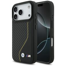 iPhone 17 Pro dėklas BMW M Carbon Line & Logo MagSafe – geltonas