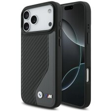 iPhone 17 Pro Max dėklas BMW M Carbon Logo, MagSafe – grafito