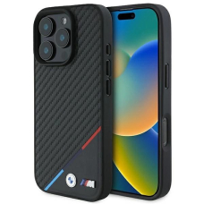 iPhone 16 Pro Max – BMW M Carbon Tricolor Line MagSafe dėklas - Juodas