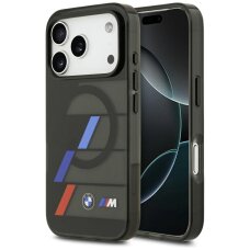 iPhone 17 Pro Max BMW M IML Metal Buttons Tricolor Lines MagSafe dėklas – juodas