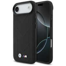 iPhone 17 Air dėklas BMW M Quilted Logo, MagSafe – juodas