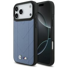 iPhone 17 Pro Max dėklas BMW M Quilted Logo, MagSafe – mėlynas