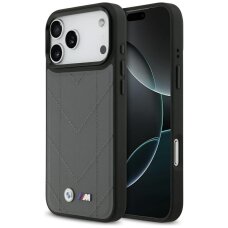 iPhone 17 Pro Max dėklas BMW M Quilted Logo, MagSafe – grafito