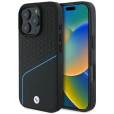 iPhone 16 Pro BMW Signature odinis tekstūruotas MagSafe dėklas su linijomis – juodas