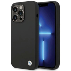 BMW Silikoninis Metal Logo iPhone 15 Pro Max Dėklas - Juodas
