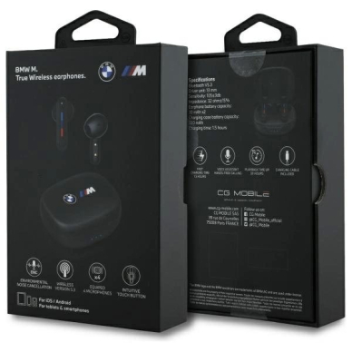 BMW BMBEMIATP20LOK Bluetooth TWS ausinės + įkrovimo stotelė – juodos / juodi logotipai 5