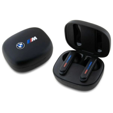 BMW BMBEMIATP20LOK Bluetooth TWS ausinės + įkrovimo stotelė – juodos / juodi logotipai